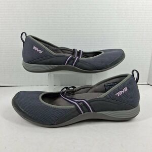 Teva Northwater Womens 9.5 Grey Lavender Mesh Mary Jane Flats S/N 4190